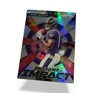 Panini Instant Impact Trading Card - Silver and Blue lamar Jackson mint